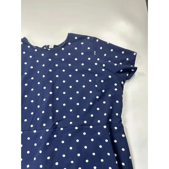 Old Navy Dress Women's 4X Navy Blue & White Polka Dot Short Sleeve Sheath - Picture 2 of 7